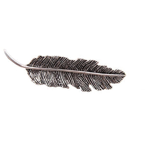 Заколка-затискач Plume grande у чорненому сріблі Le métal
