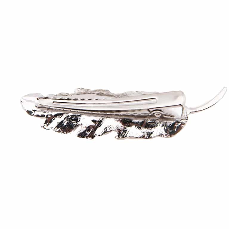 Заколка-затискач Plume grande у сріблі Le métal