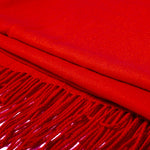 Хустка-шарф із щільної кашемірової нитки у червоних тонах
